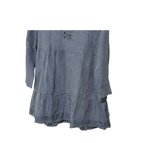TOMMY BAHAMA WMNS MEDIUM ST LUCIA EMBROIDERED SWIM COVER UP LINEN BLEND BLUE NEW - Picture 7 of 13
